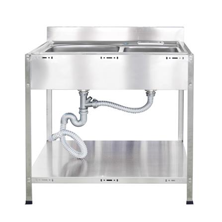 ซิงค์ขาตั้ง 2หลุม SANKI SWS-2B สเตนเลส_0