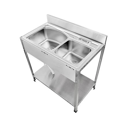 ซิงค์ขาตั้ง 2หลุม SANKI SWS-2B สเตนเลส_2