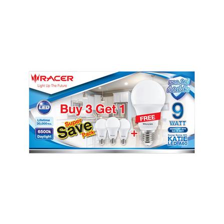 หลอด LED RACER KATIE A60 9 วัตต์ DAYLIGHT E27 ซื้อ 3 แถม 1_2