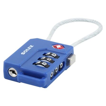 กุญแจรหัส SOLEX TSA 33W 31 มม. สีน้ำเงิน_1