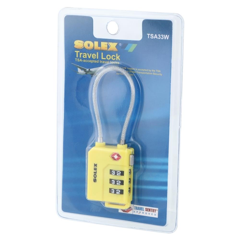 กุญแจรหัส SOLEX TSA 33W 31 มม. สีเหลือง
