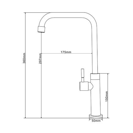 ก๊อกซิงค์เดี่ยวเคาน์เตอร์ RASLAND RA SS-1227_2