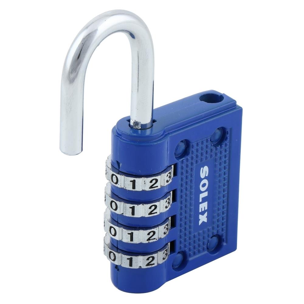 กุญแจรหัส SOLEX C44 40 มม. สีนํ้าเงิน