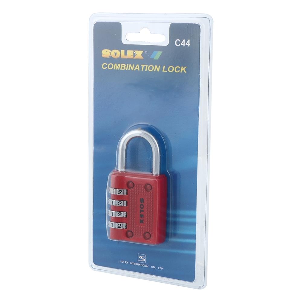 กุญแจรหัส SOLEX C44 40 มม. สีแดง