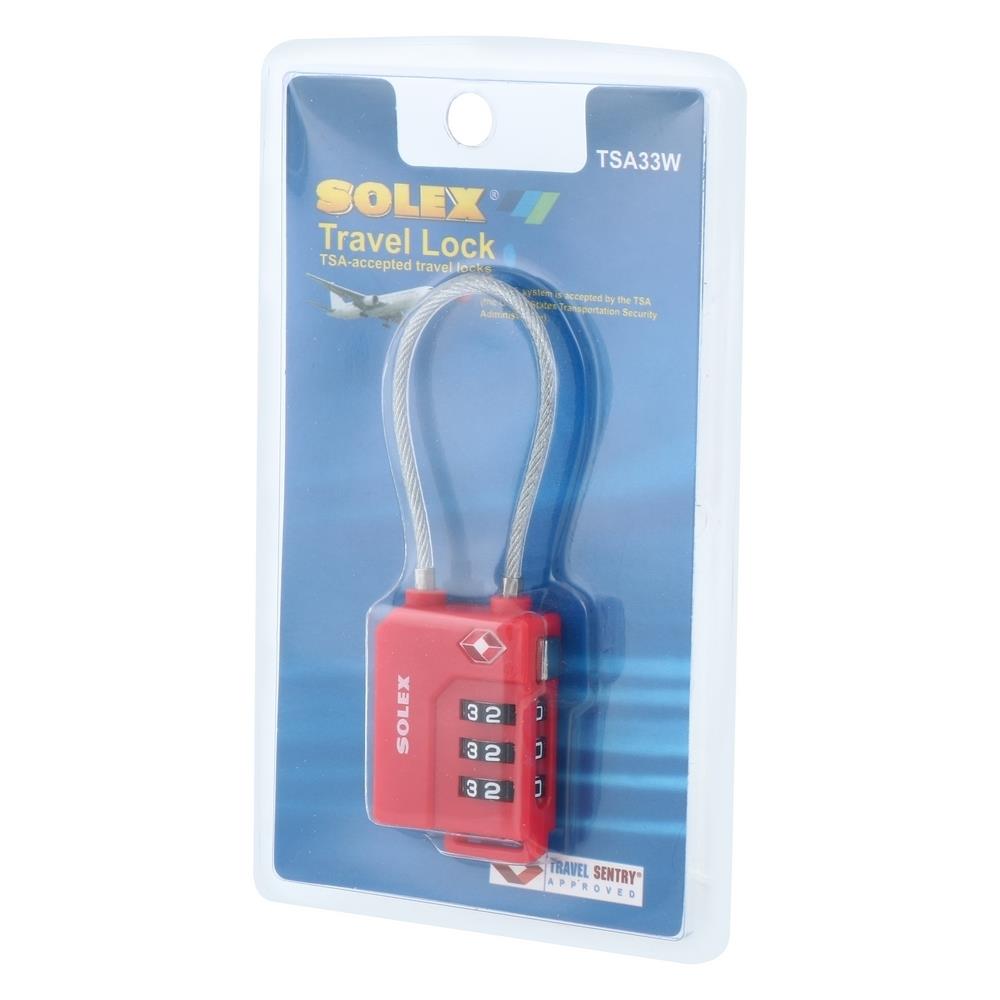 กุญแจรหัส SOLEX TSA 33W 31 มม. สีแดง