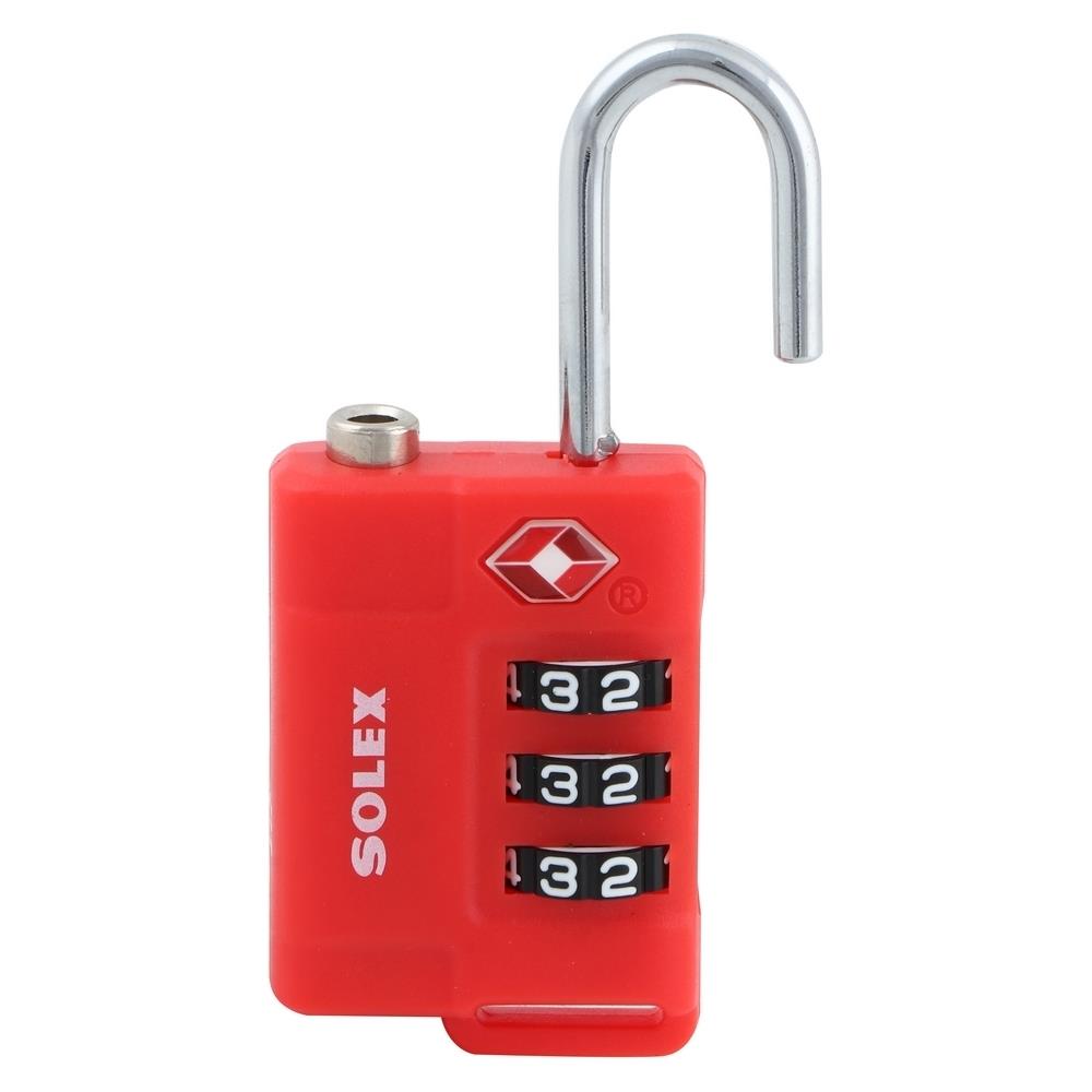 กุญแจรหัส SOLEX TSA 33 31 มม. สีแดง