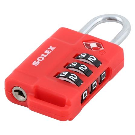 กุญแจรหัส SOLEX TSA 33 31 มม. สีแดง_2