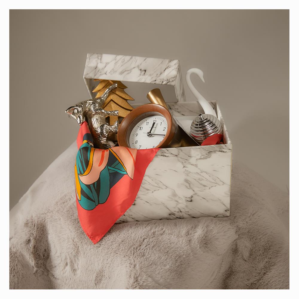 กล่อง PVC เหลี่ยม STACKO ไซซ์ S 26.5x17.2x15.5 ซม. หินอ่อน