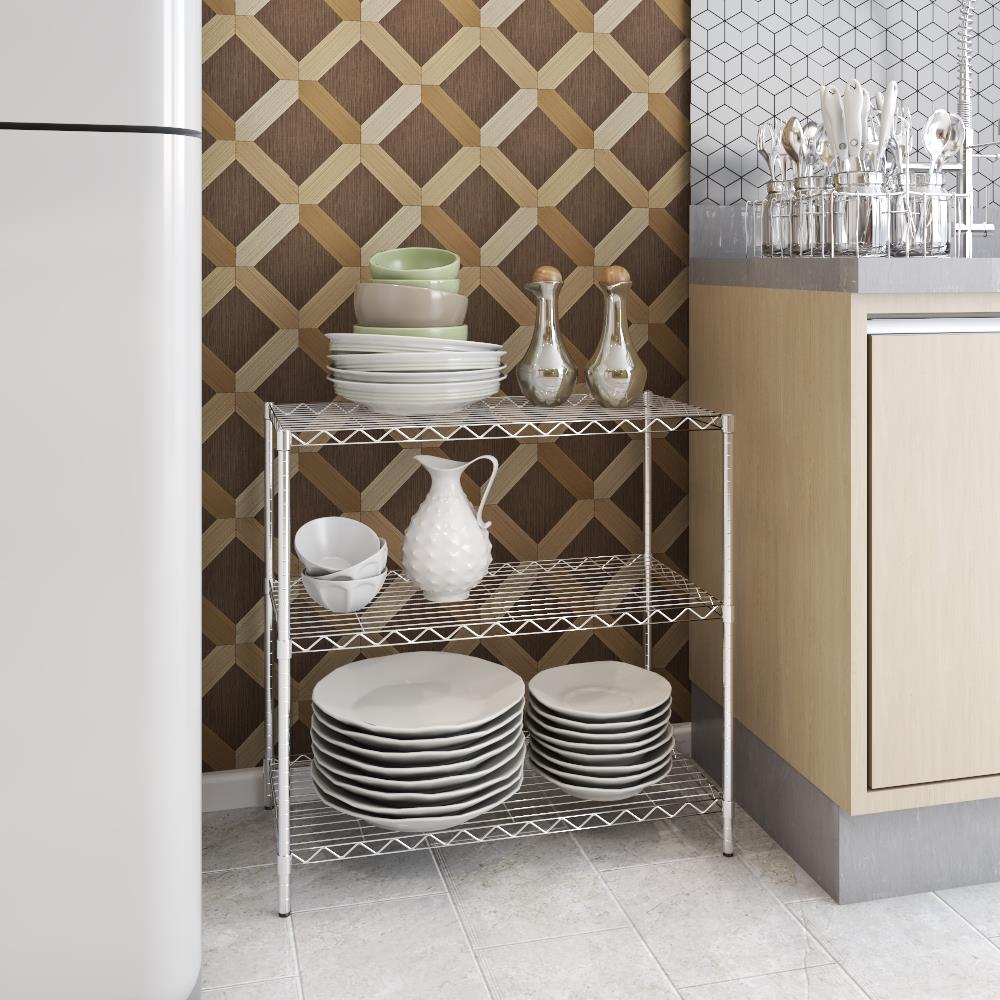 ชั้นวางของ 3 ชั้น STACKO BAZE 60x30x60 ซม. สีโครเมียม