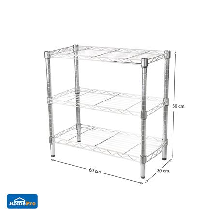 ชั้นวางของ 3 ชั้น STACKO BAZE 60x30x60 ซม. สีโครเมียม_5