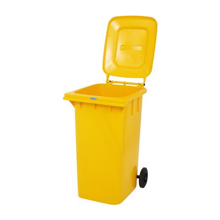ถังขยะเหลี่ยม ฝาเปิด-ปิด มีล้อ ACCO 240L สีเหลือง_3