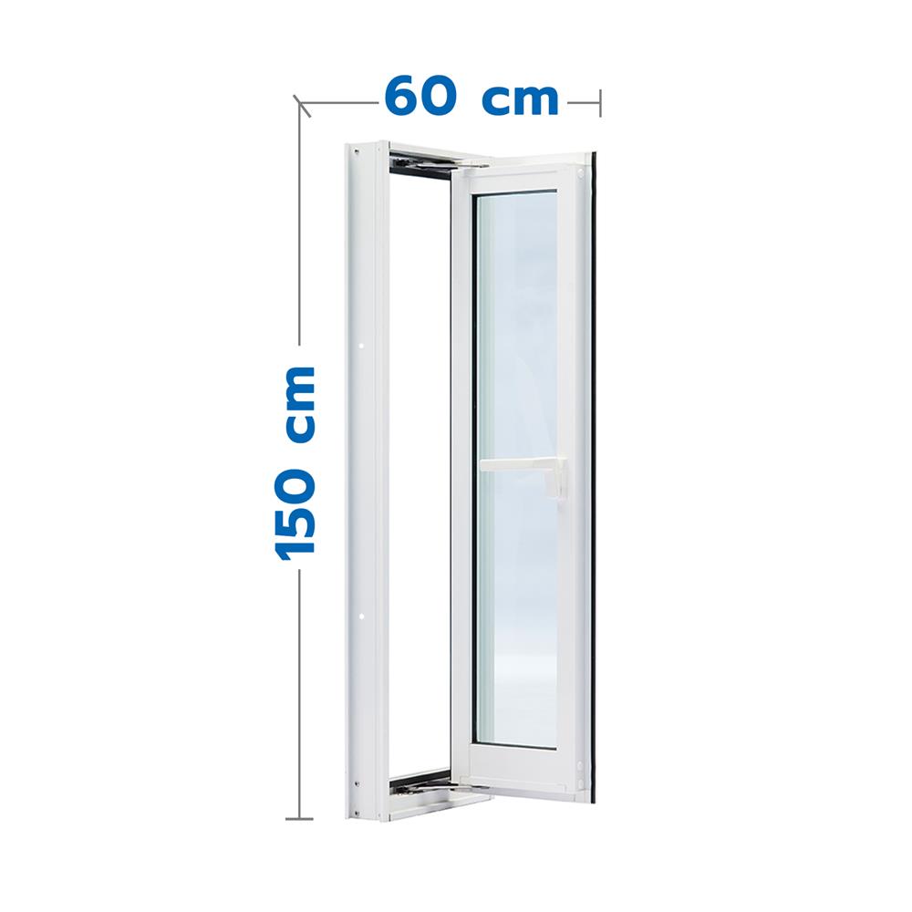 หน้าต่างบานเปิด อะลูมิเนียม มุ้ง SANKYOALUMI J-TRUST 60X150 ซม. สีขาว