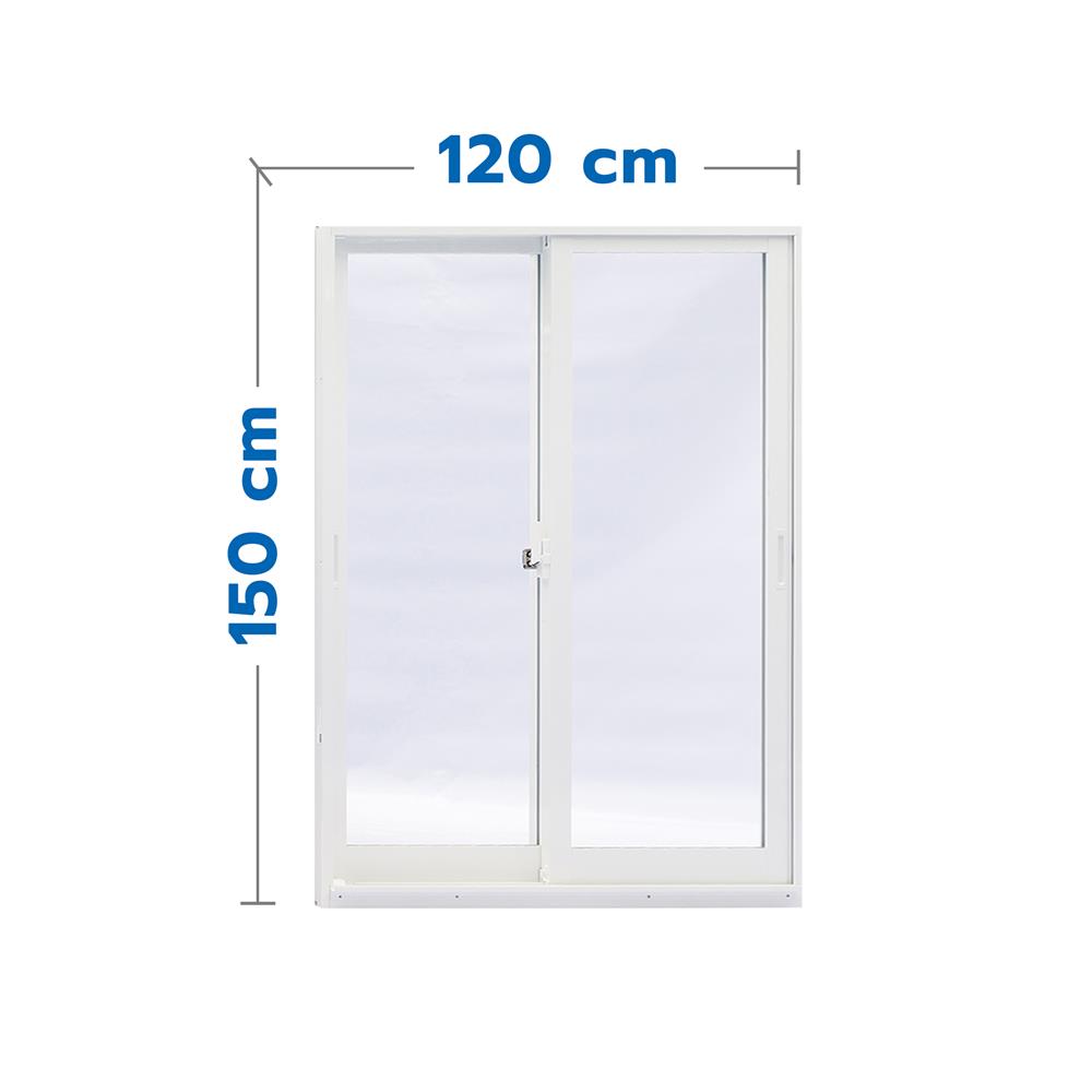 หน้าต่างบานเลื่อน อะลูมิเนียม S-S มุ้ง  SANKYOALUMI 120X150 ซม. สีขาว