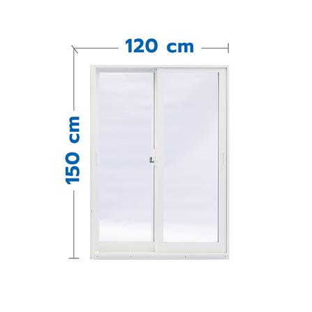 หน้าต่างบานเลื่อน อะลูมิเนียม S-S มุ้ง  SANKYOALUMI 120X150 ซม. สีขาว_0