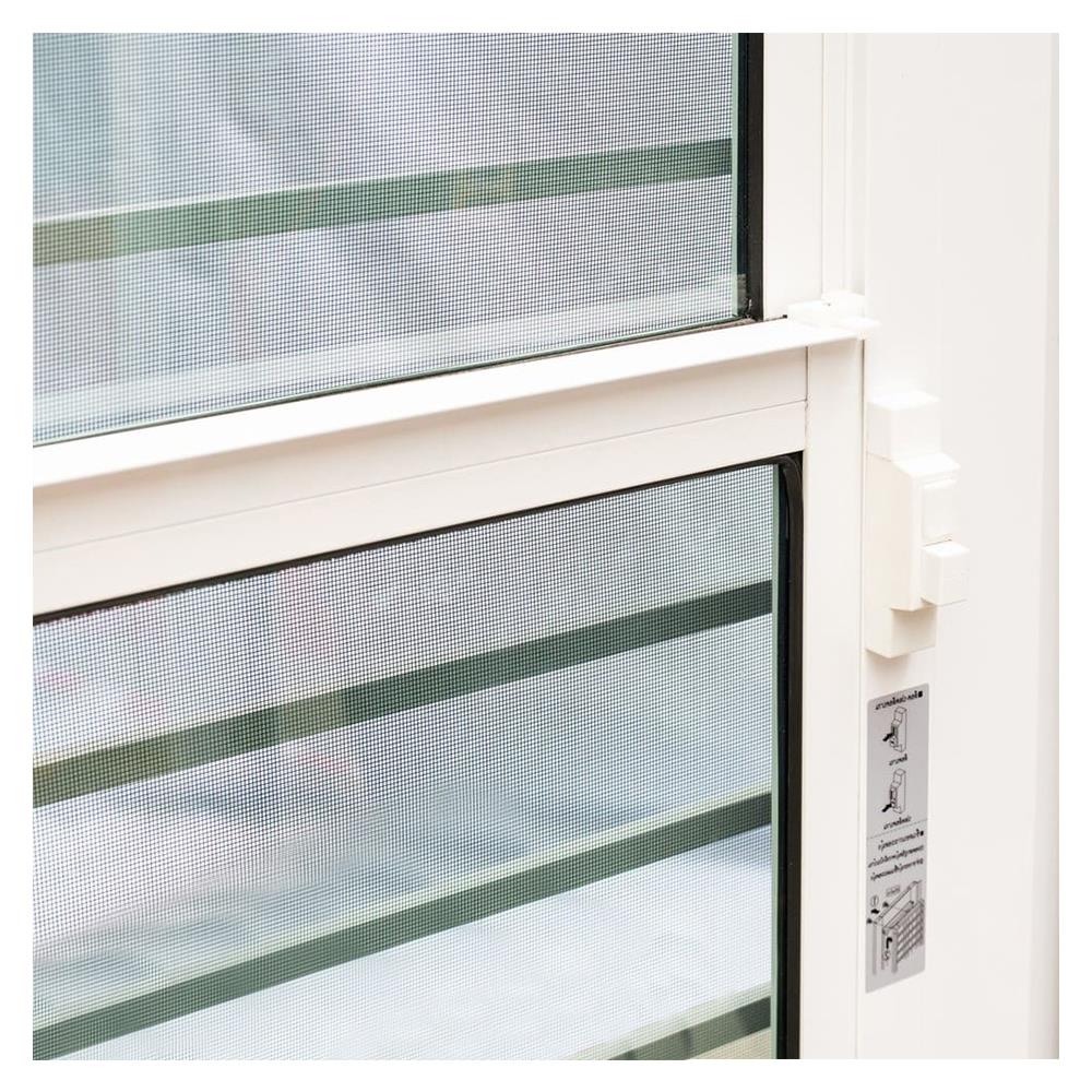 ชุดประตูบานเปิด ระบายอากาศ อะลูมิเนียม SANKYOALUMI J-TRUST VENTILATION 90x205 ซม. สีขาว พร้อมวงกบ-บานพับ-มือจับ-โช้ค
