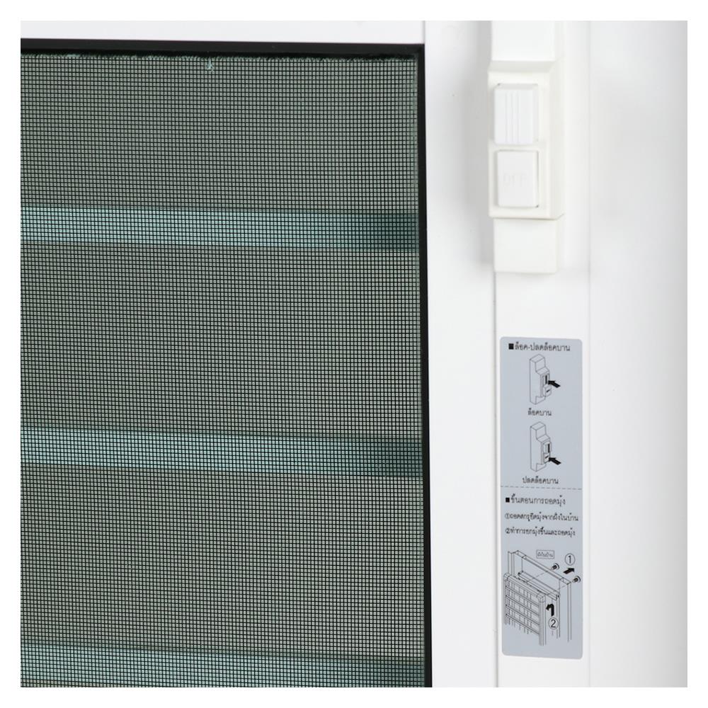 ชุดประตูบานเปิด ระบายอากาศ อะลูมิเนียม SANKYOALUMI J-TRUST VENTILATION 90x205 ซม. สีขาว พร้อมวงกบ-บานพับ-มือจับ-โช้ค