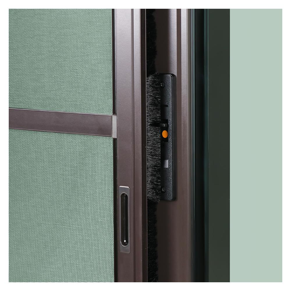 ประตูบานเลื่อน อะลูมิเนียม S-S มุ้ง SANKYOALUMI J-TRUST 200X205 ซม. สีน้ำตาล