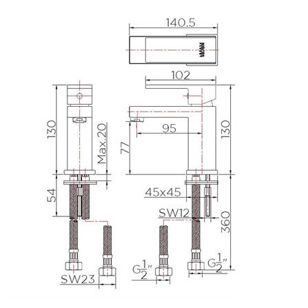 ก๊อกอ่างล้างหน้าผสม KARAT FAUCET KF-25-620-50 สีโครม_3
