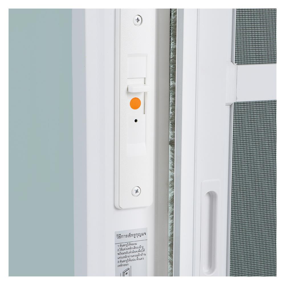 ประตูบานเลื่อน อะลูมิเนียม S-S มุ้ง SANKYOALUMI J-TRUST 200X205 ซม. สีขาว