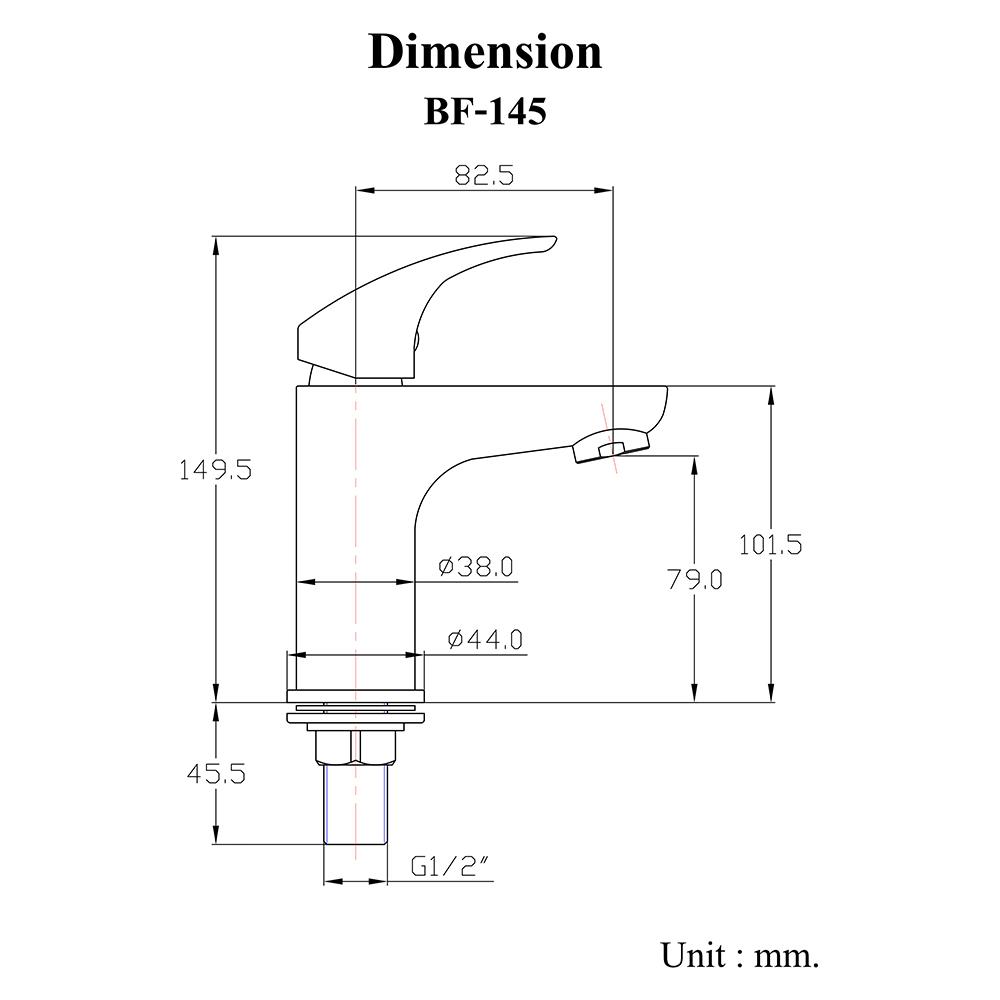 ก๊อกอ่างล้างหน้าเดี่ยว HANG BF-145 สีโครม