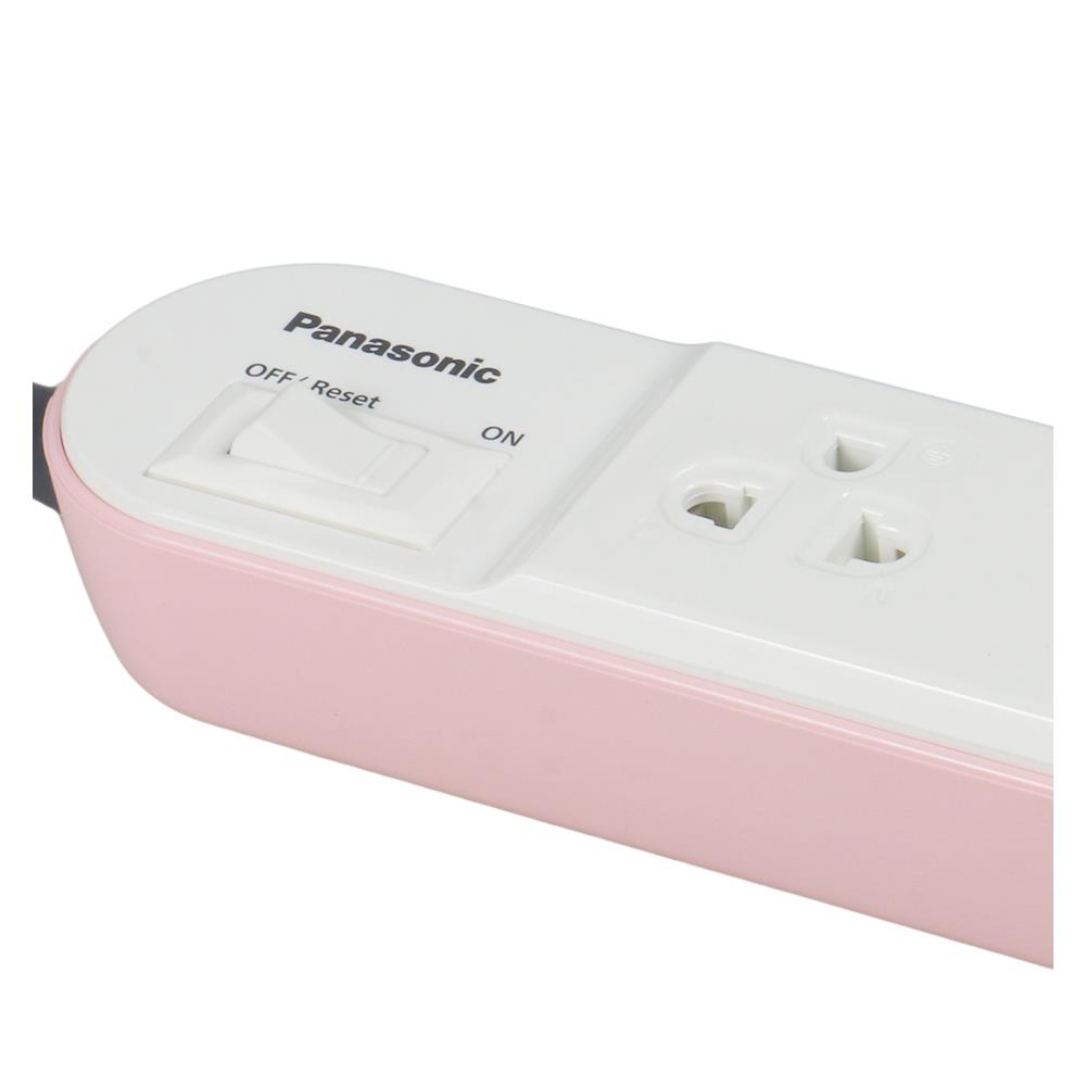 รางปลั๊กไฟ 3 ช่อง 1 สวิตซ์ PANASONIC WCHG24132N 1 ม. สีชมพู