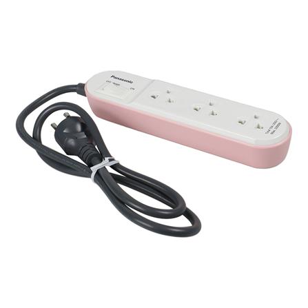 รางปลั๊กไฟ 3 ช่อง 1 สวิตซ์ PANASONIC WCHG24132N 1 ม. สีชมพู_1