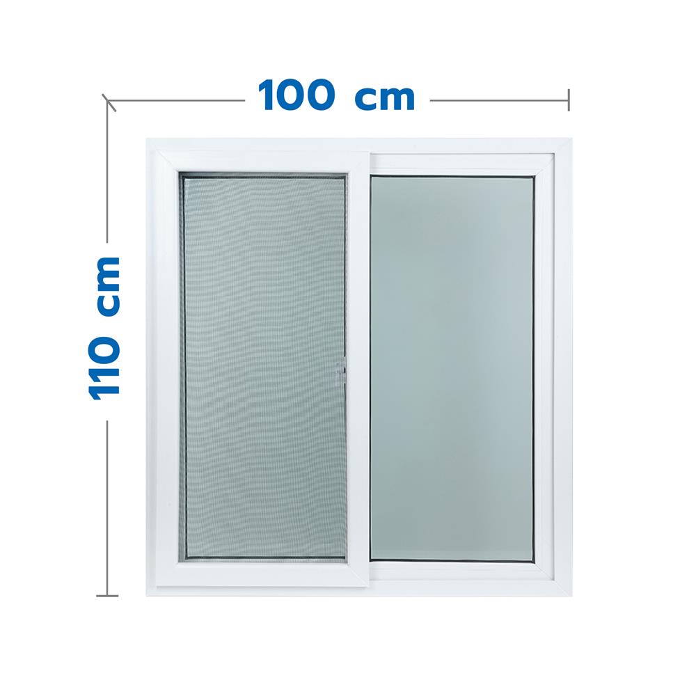 หน้าต่างบานเลื่อน UPVC S-S มุ้ง HOFFEN TRENDY 100X110 ซม. สีขาว