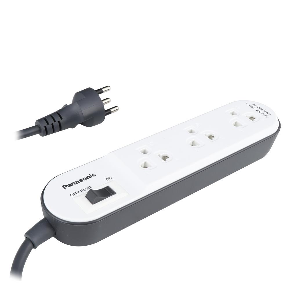 รางปลั๊กไฟ 3 ช่อง 1 สวิตซ์ PANASONIC WCHG24132W 1 ม. สีขาว