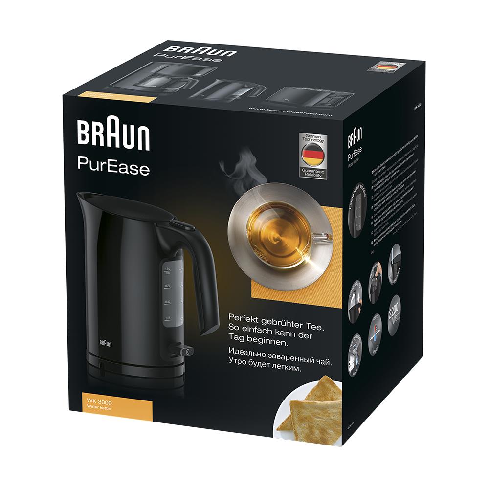 กาต้มน้ำไฟฟ้า BRAUN WK3000 1 ลิตร สีดำ