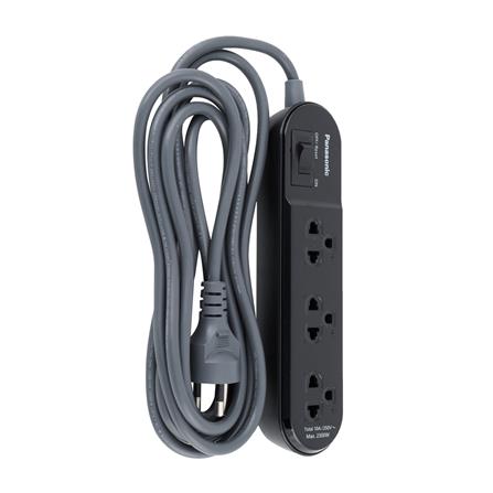 รางปลั๊กไฟ 3 ช่อง 1 สวิตซ์ PANASONIC WCHG24332B 3 ม. สีดำ_1