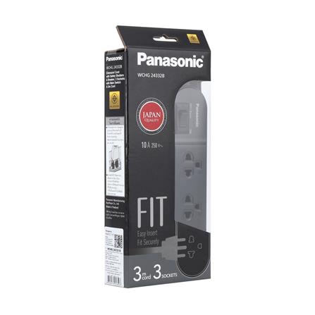 รางปลั๊กไฟ 3 ช่อง 1 สวิตซ์ PANASONIC WCHG24332B 3 ม. สีดำ_3