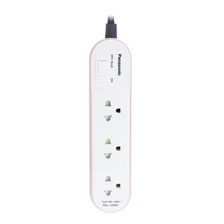 รางปลั๊กไฟ 3 ช่อง 1 สวิตซ์ PANASONIC WCHG24332N 3 ม. สีชมพู