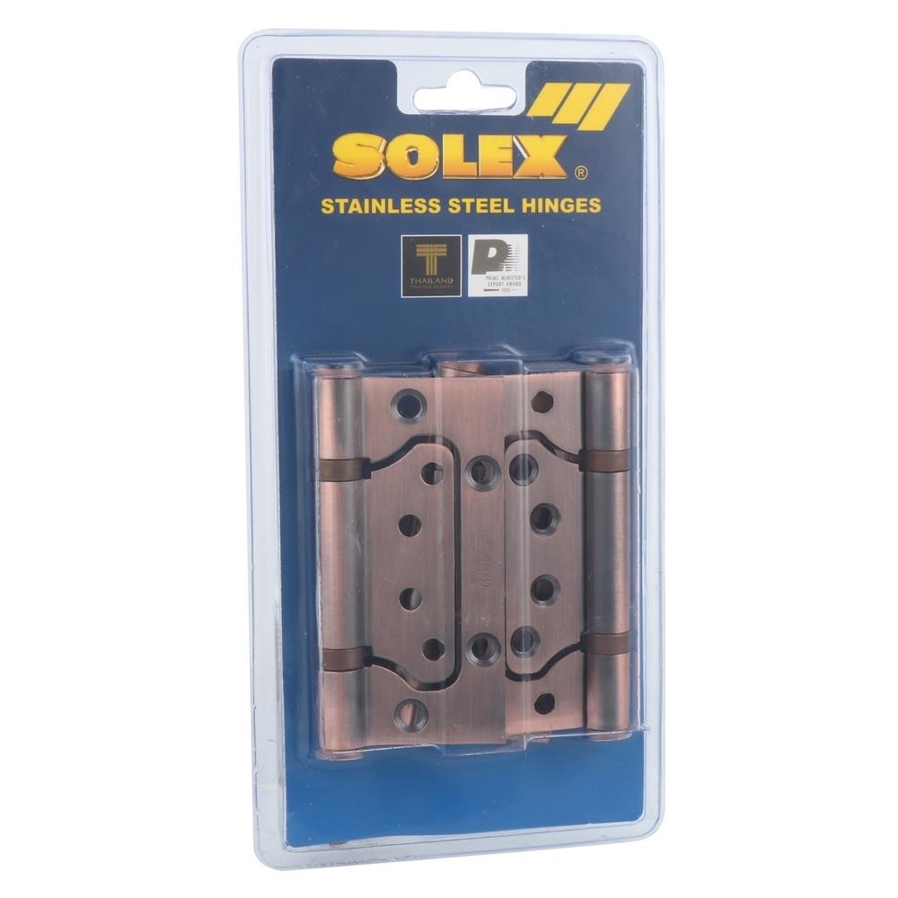 บานพับ 4X2.75 นิ้ว X 2.5 มม. SOLEX 4275 ไม่เซาะร่อง สีทองแดงรมดำ (แพ็ก 3 ชิ้น)