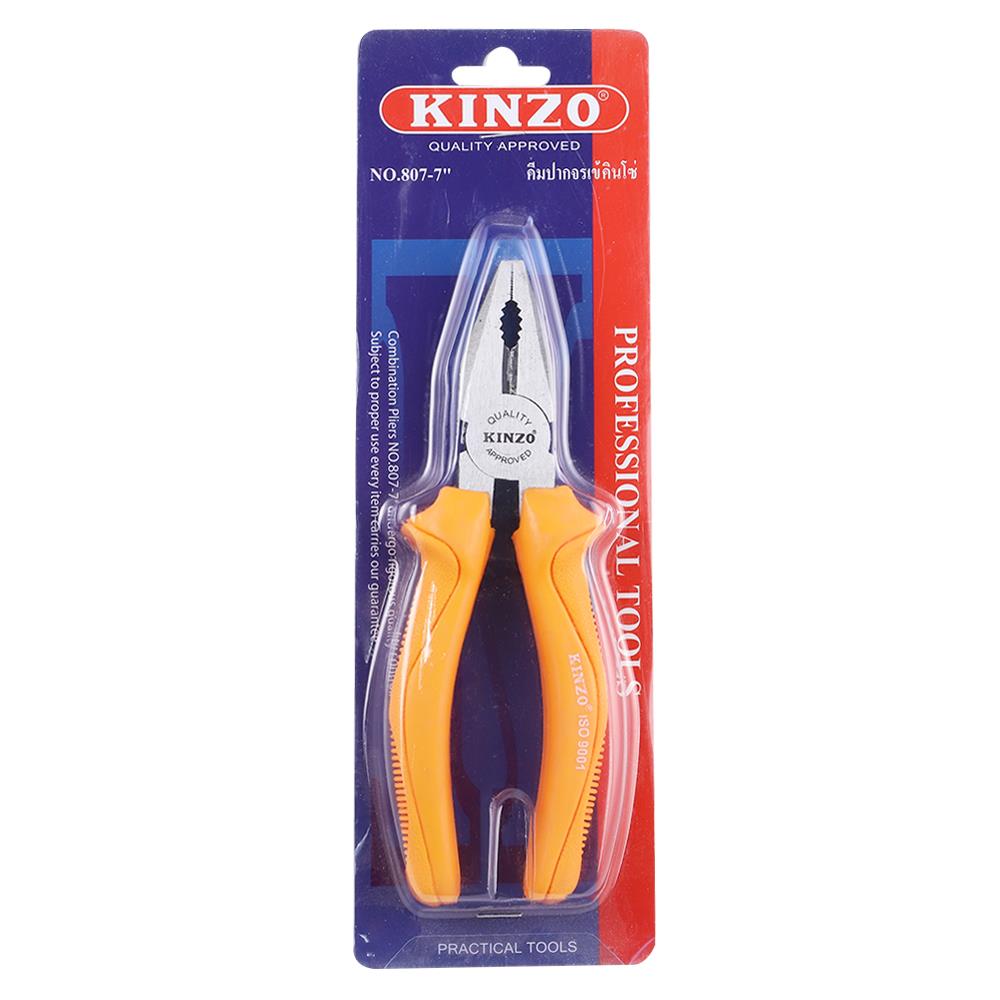 คีมปากจระเข้ชุบนิกเกิลดำ KINZO 7 นิ้ว