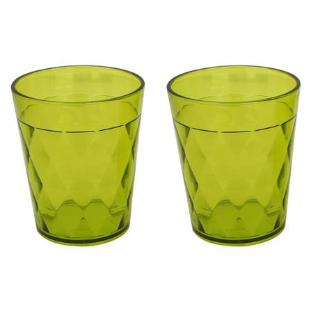 แก้วน้ำ PS  280ml SN DIAMOND แพ็ค 2 ใบ เขียว_1