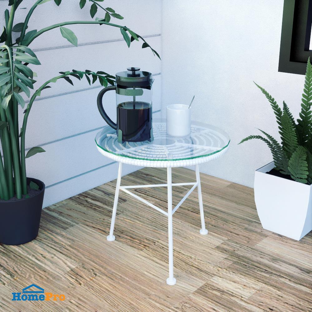 โต๊ะสนามหวายเทียม SPRING TRENDY สีขาว