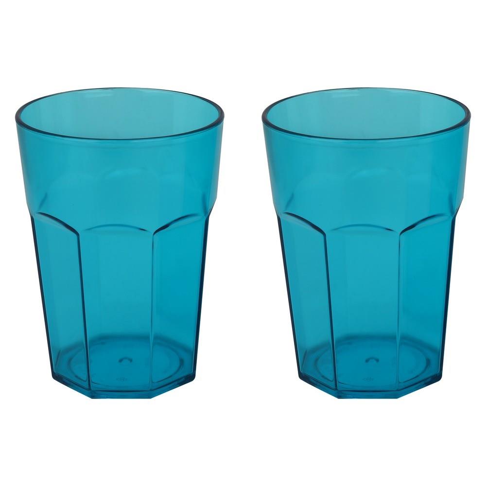 แก้วน้ำ PS  280ml SN BASIC แพ็ค 2 ใบ ฟ้า