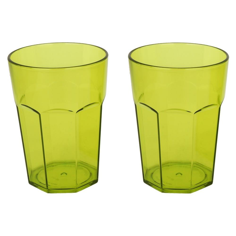 แก้วน้ำ PS  280ml SN BASIC แพ็ค 2 ใบ เขียว