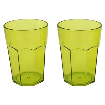 แก้วน้ำ PS  280ml SN BASIC แพ็ค 2 ใบ เขียว_0
