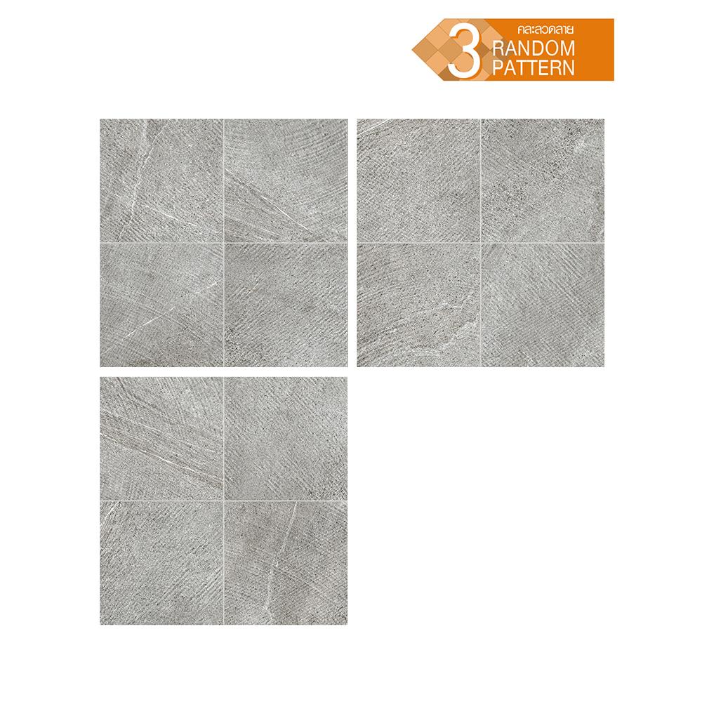 กระเบื้องพื้นพอร์ซเลน  16x16 นิ้ว COTTO คัตติ้ง สโตน เทา PM