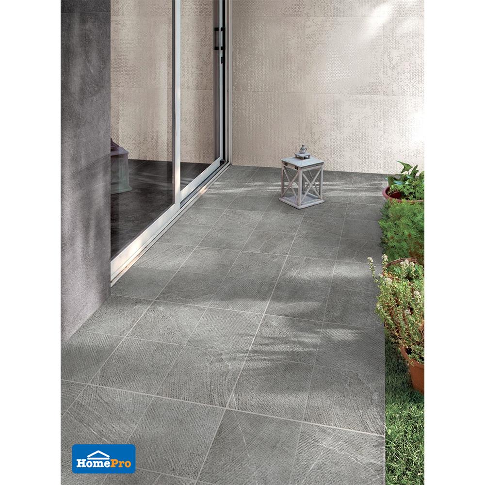 กระเบื้องพื้นพอร์ซเลน  16x16 นิ้ว COTTO คัตติ้ง สโตน เทา PM