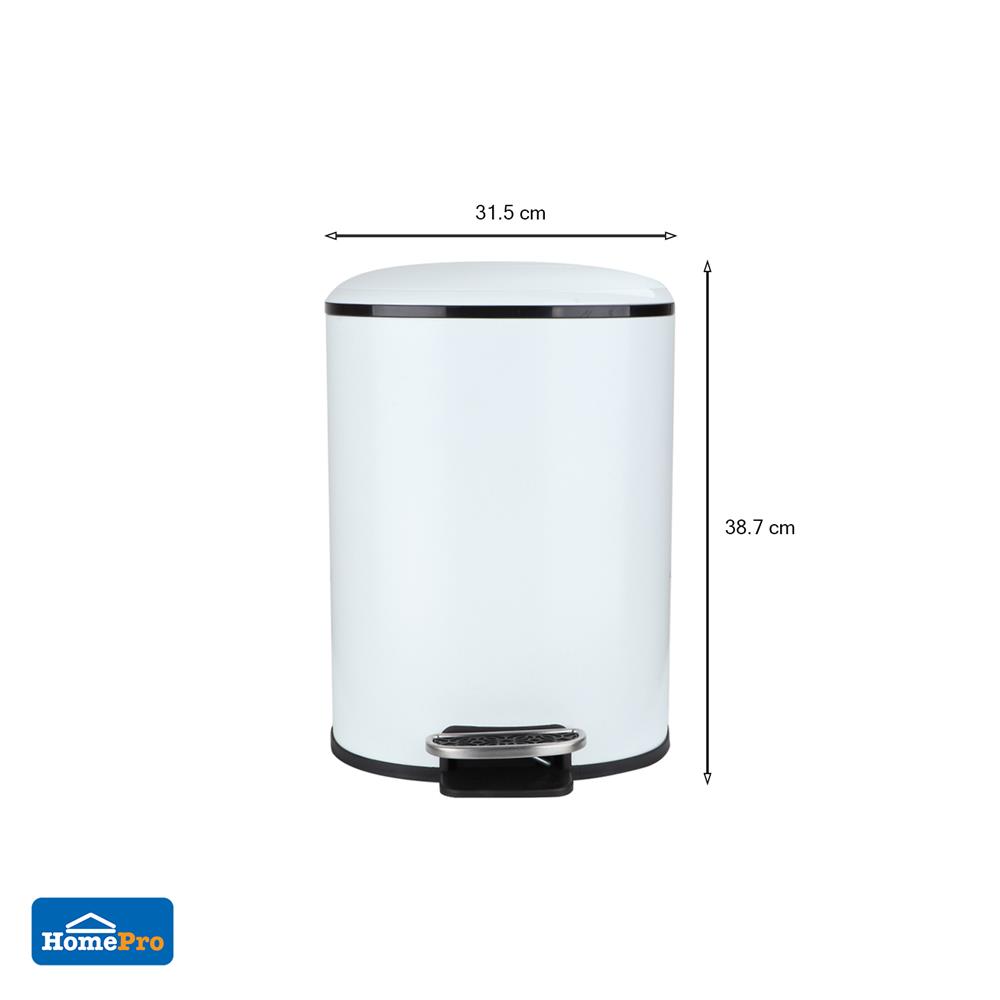 ถังขยะเหยียบกลม ACCO MILD SOFT CLOSE ขนาด 12L สีขาว