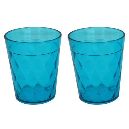 แก้วน้ำ PS  280ml SN DIAMOND แพ็ค 2 ใบ ฟ้า_0