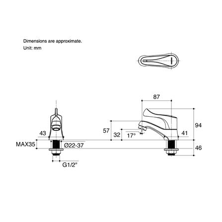 ก๊อกอ่างล้างหน้า ENGLEFIELD K-29658X-4CD-CP โครม_1