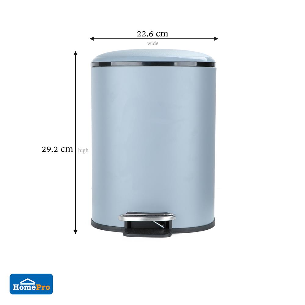 ถังขยะเหยียบกลม ACCO MILD SOFT CLOSE ขนาด 5L สีเทา