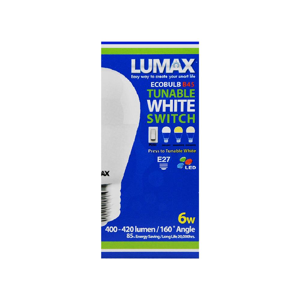 หลอด LED LUMAX B45 3 Color 6 วัตต์ DAYLIGHT WARMWHITE COOLWHITE E27