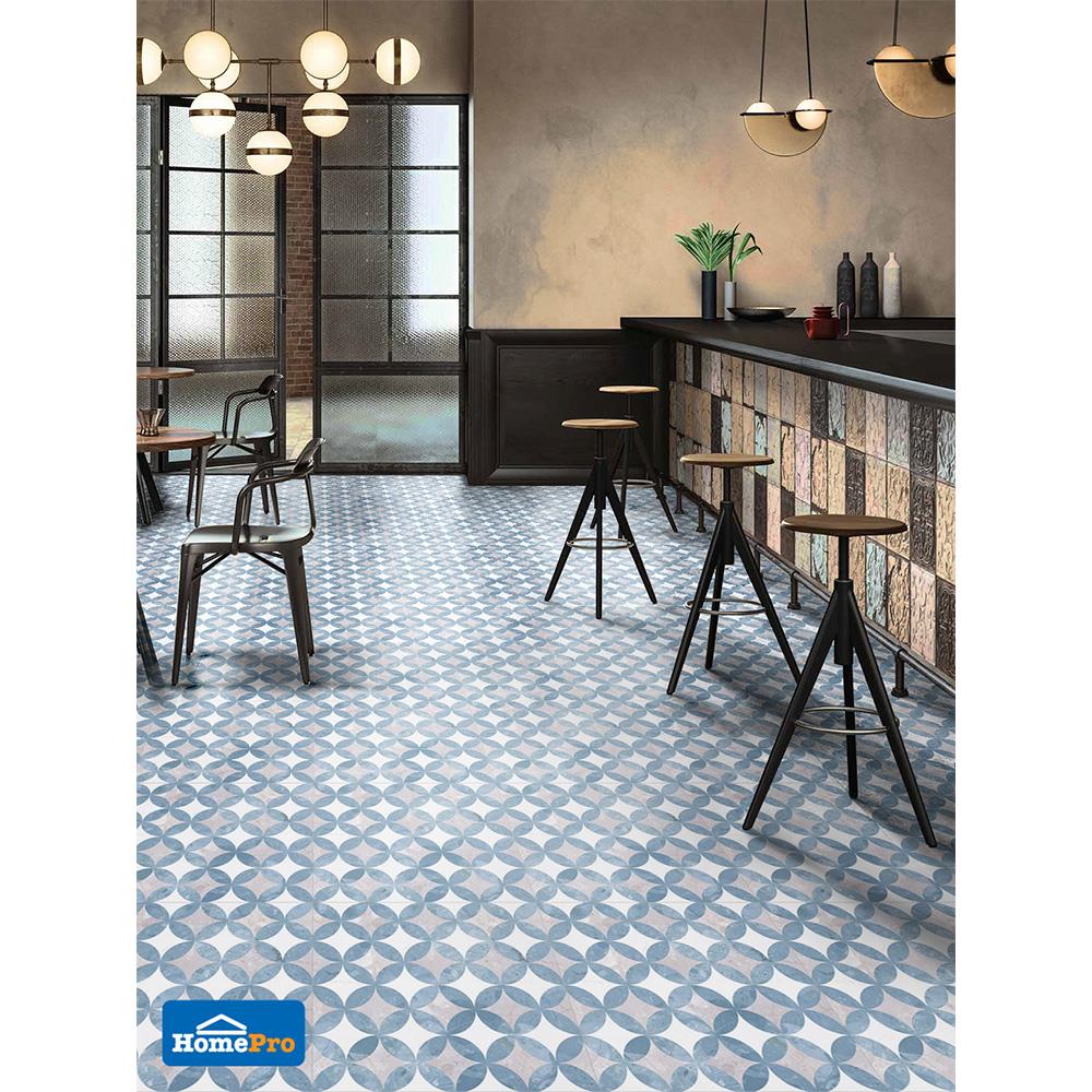 กระเบื้องพื้น 16x16 นิ้ว บริททิช ฟ้า EXC PM 0.96M2