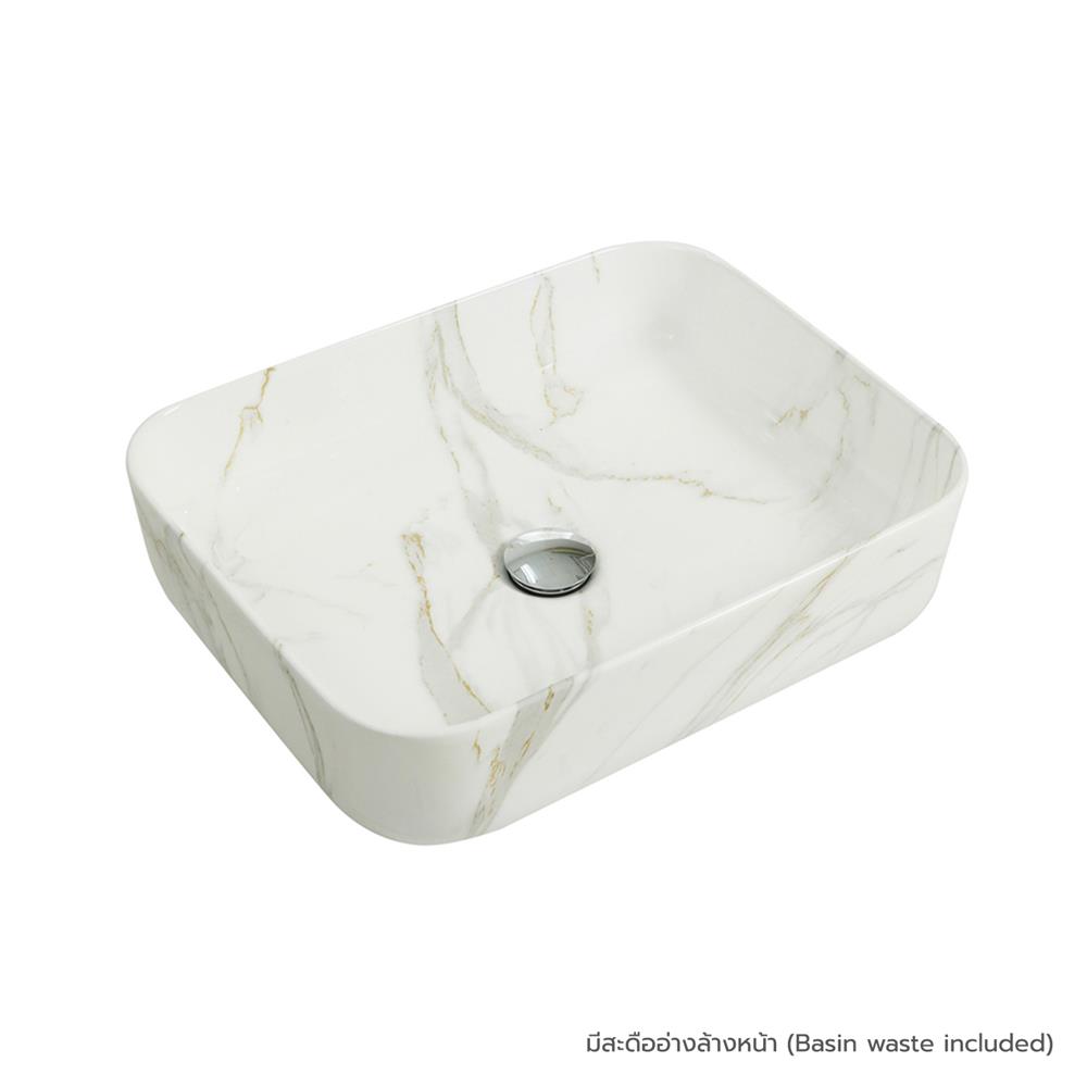 อ่างล้างหน้าวางบน MOYA 208 ลายหินอ่อน