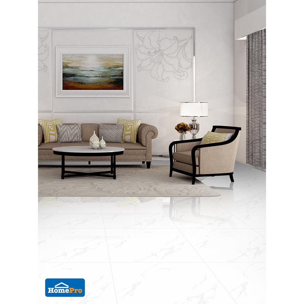 กระเบื้องพื้นพอร์ซเลน 60x60 ซม. อาลาเบสคาโต้ ไวท์ 1.44M2