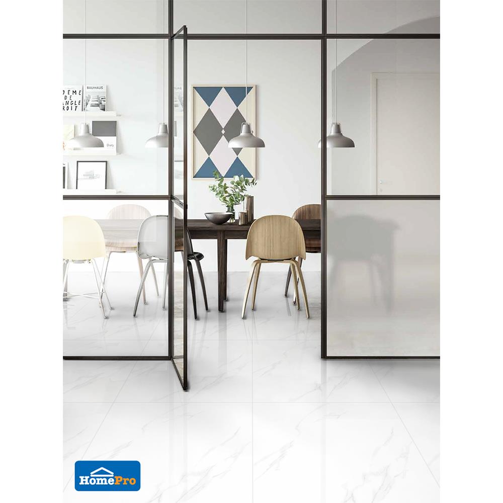 กระเบื้องพื้นพอร์ซเลน 60x60 ซม. อาลาเบสคาโต้ ไวท์ 1.44M2